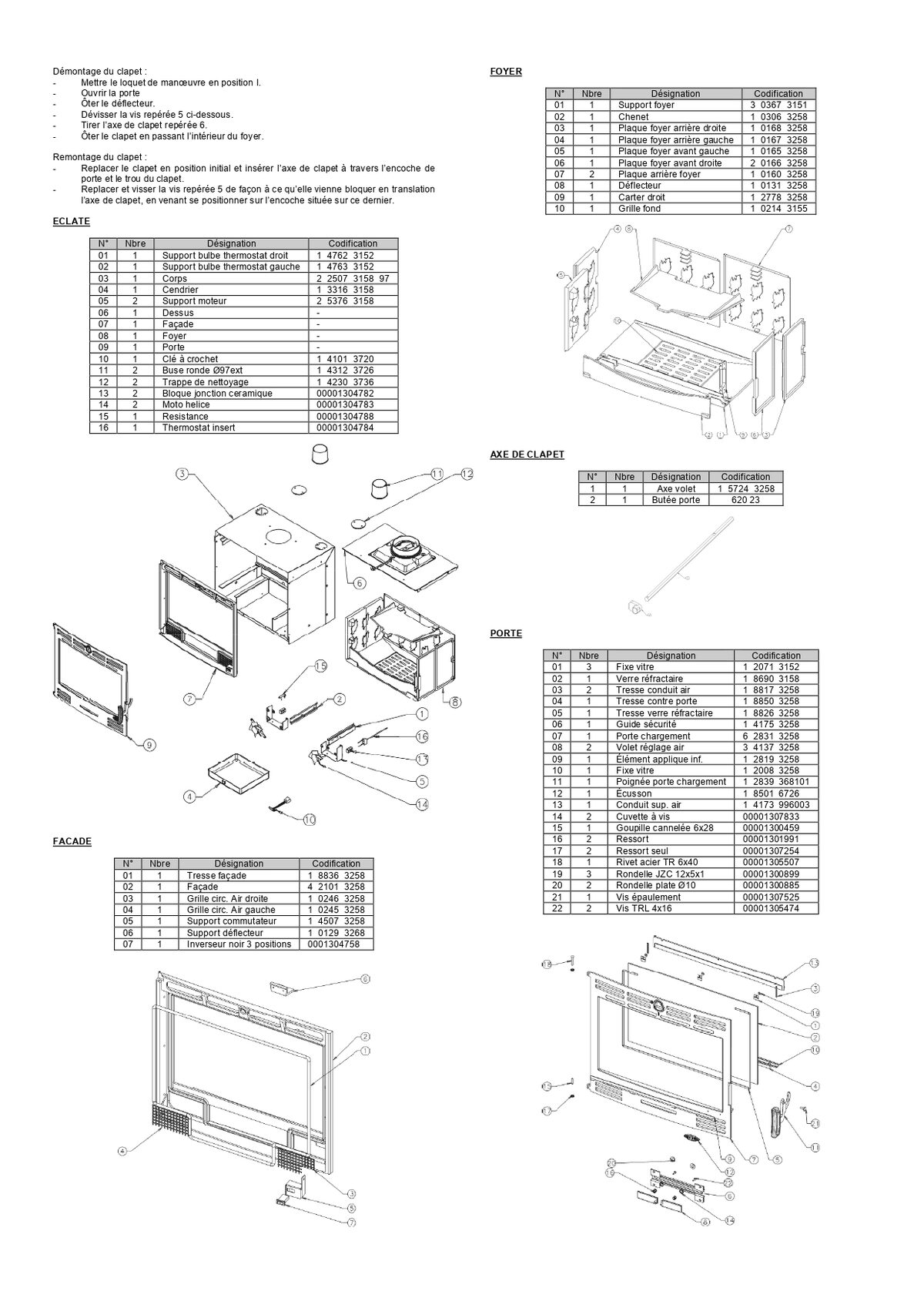 Plan éclaté — Vue éclatée insert Godin turbo 3258