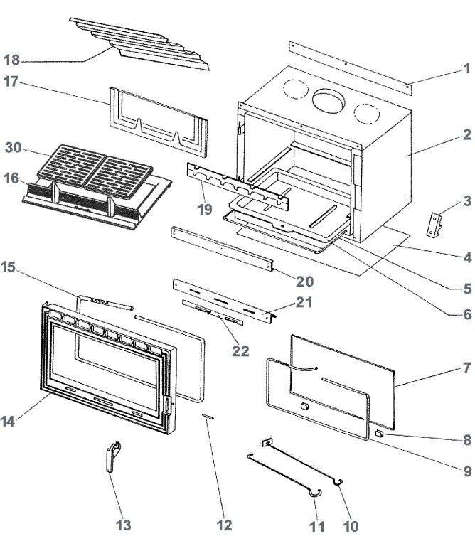 Plan éclaté — FOYER INSERT BOIS DEVILLE C07856.PTxx