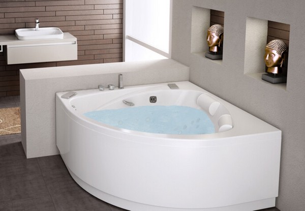 BAIGNOIRE BALNEO D'ANGLE DOUBLES TETES KINEDO / GRANDFORM MODELE MALOYA 140X140