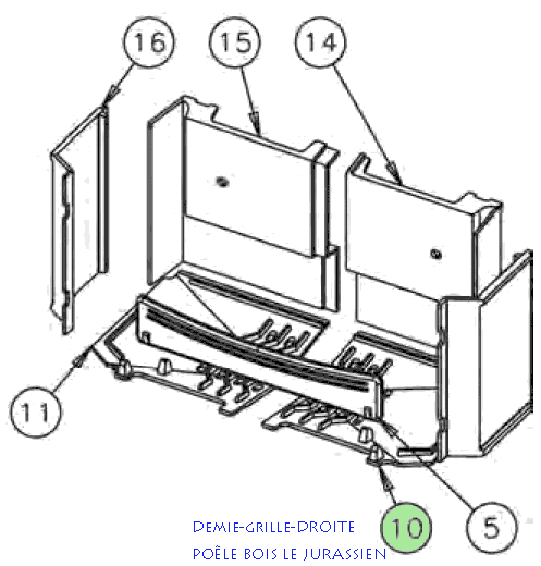 DEMI GRILLE DROITE 3102 PETIT JURASSIEN GODIN 50209310201