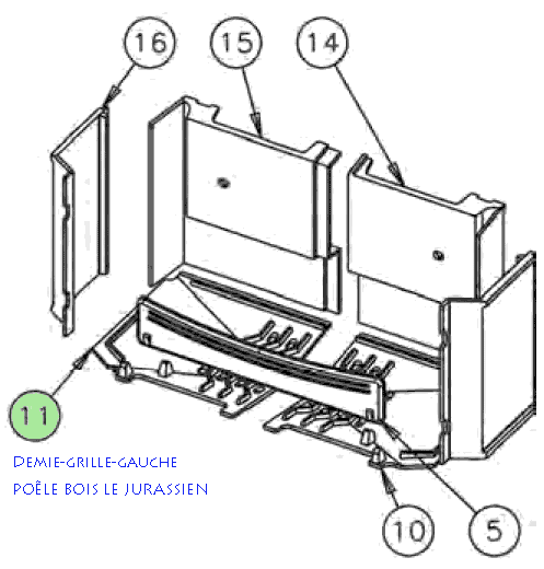 DEMI GRILLE GAUCHE 3102 PETIT JURASSIEN GODIN 50208310201
