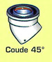 COUDE ROLUX GAZ CONCENTRIQUE 45 dg 80 125