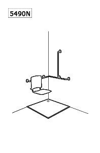 POIGNEE ET BARRE VERTICALE POUR SIEGE DOUCHE 5490N