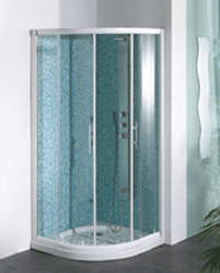 PORTE DOUCHE COULISSANTE ANGLE RONDO 97 - 99 cm PA602BTNE BLANC