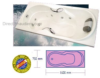 VENTE : Baignoire Balnéo Kinedo Ergonomique 160x75 Vitalité Kietude