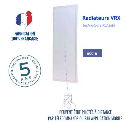 Radiateur VRX panneau rayonnant laque 600W