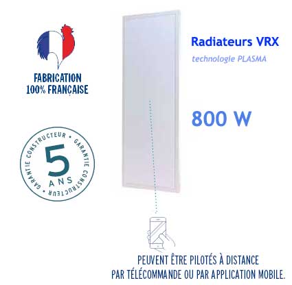 Radiateur VRX panneau rayonnant laque 800W