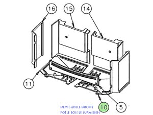 DEMI GRILLE DROITE 3102 PETIT JURASSIEN GODIN 50209310201