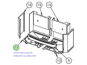 DEMI GRILLE GAUCHE 3102 PETIT JURASSIEN GODIN 50208310201