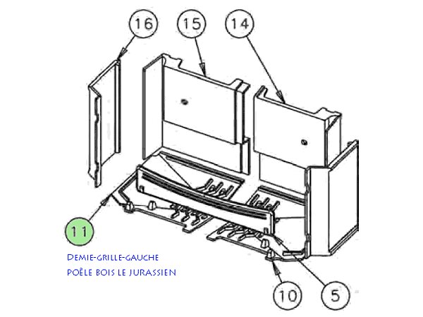 DEMI GRILLE GAUCHE 3102 PETIT JURASSIEN GODIN 50208310201