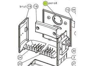 GODIN DERRIERE DE FOYER NORVEGIEN 3275 310101 / CANADIEN 310103 EBARBE REF 12401327501 / 22401327501