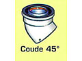 COUDE ROLUX GAZ CONCENTRIQUE 45 dg 80 125