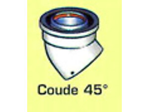 COUDE ROLUX GAZ CONCENTRIQUE 45 dg 80 125