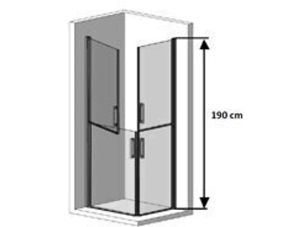 PAROI DE DOUCHE A OUVERTURE DOUBLE BATTANT DROIT OU GAUCHE 80