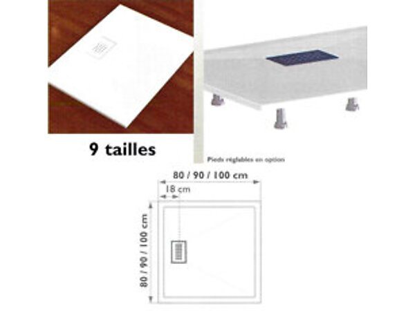 RECEVEUR A ENCASTRER KINEDO RD1102 KINESURF 100 X 100 X 4CM