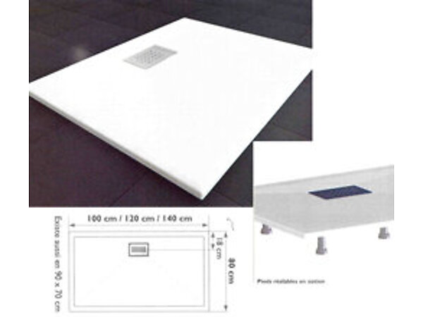 RECEVEUR A ENCASTRER KINEDO RD1110 / RD1151 KINESURF 120 X 80 X 4CM