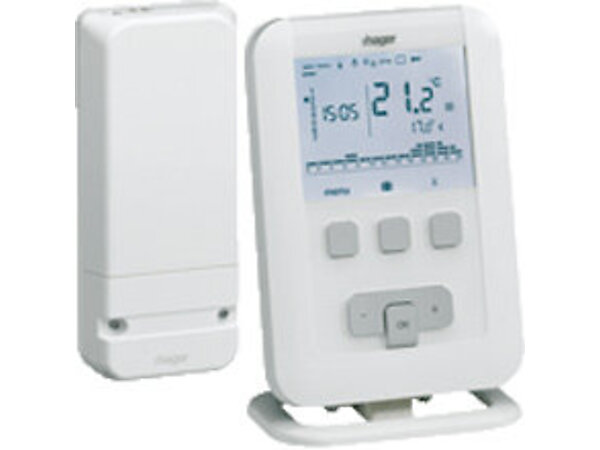 THERMOSTAT AMBIANCE PROGRAMMABLE SANS FIL FLASH HAGER EK560