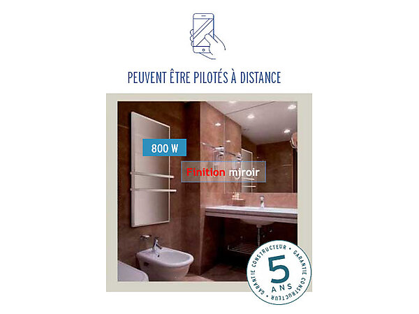 Radiateur radiant Sèche serviettes MIRASTAR 800W