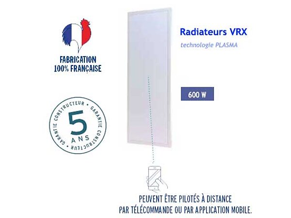 Radiateur VRX panneau rayonnant laque 600W