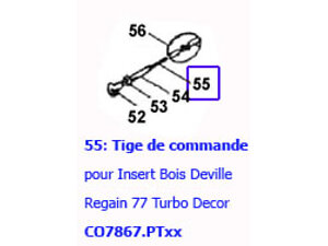 TIGE DE VOLET DE BUSE DEVILLE 7867 REF P0021271