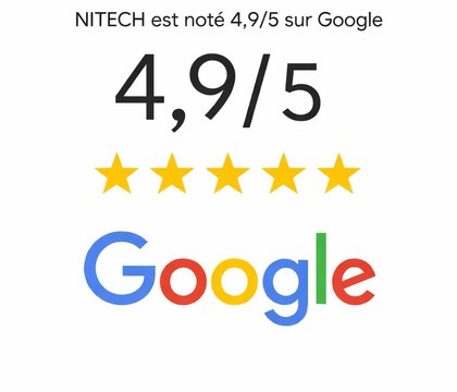 NITECH est noté 4,9 sur 5 sur Google